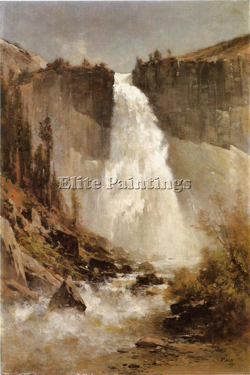 THOMAS HILL THE FALLS OF YOSEMITE ARTIST PAINTING REPRODUCTION HANDMADE OIL DECO