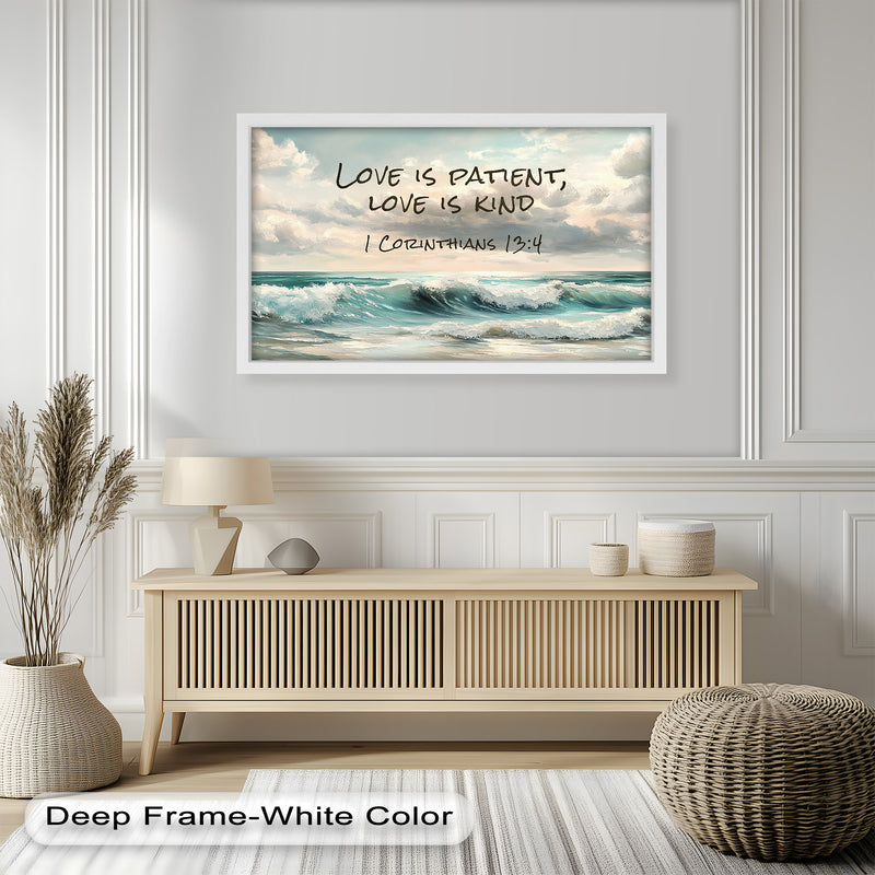1 Corinthians 13:4 – Love is Patient Bible Verse Oil Painting