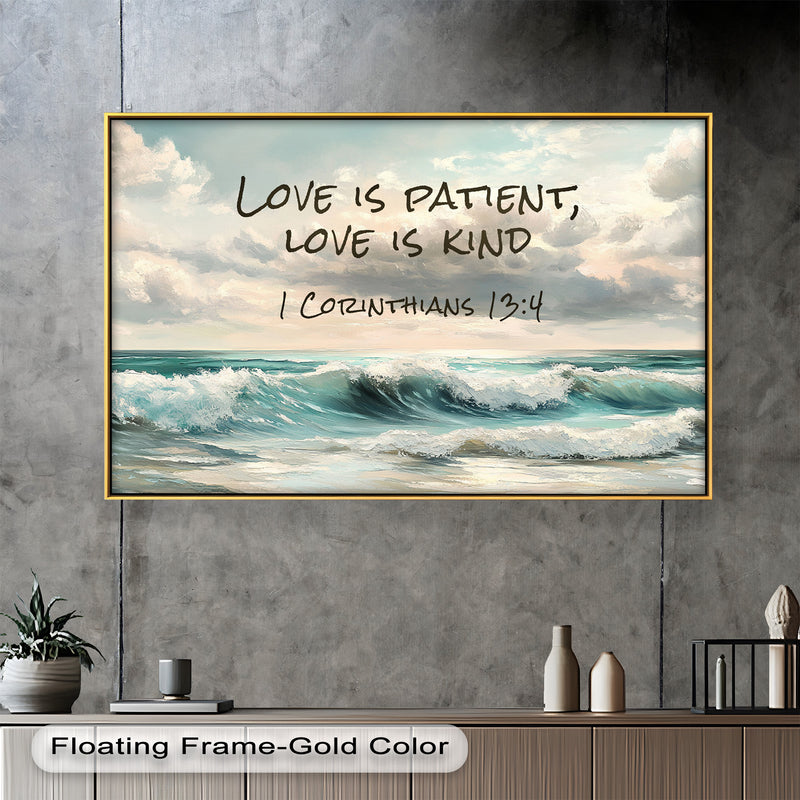 1 Corinthians 13:4 – Love is Patient Bible Verse Oil Painting