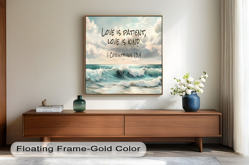 1 Corinthians 13:4 – Love is Patient Bible Verse Oil Painting