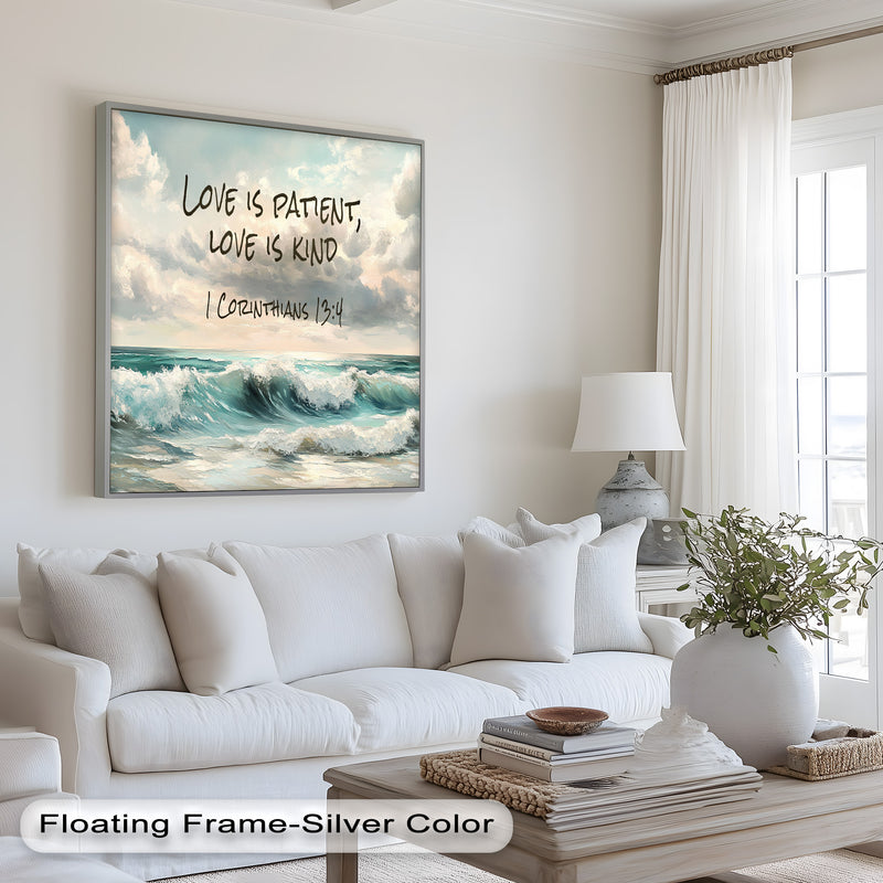 1 Corinthians 13:4 – Love is Patient Bible Verse Oil Painting