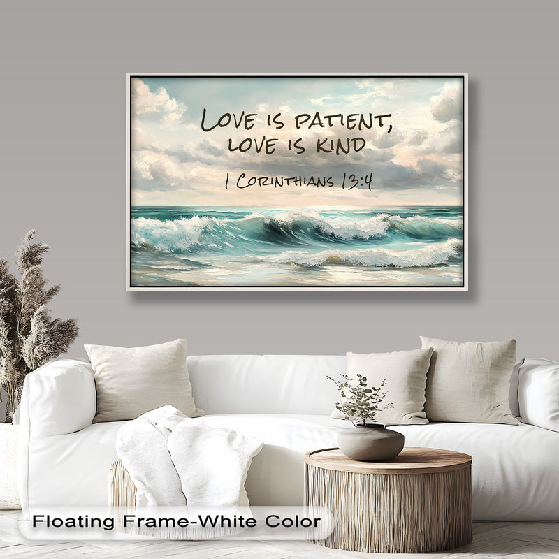 1 Corinthians 13:4 – Love is Patient Bible Verse Oil Painting