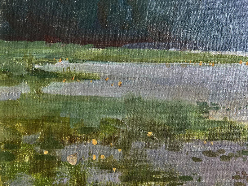 Oil painting Tranquility by the river Tatyana Derdey