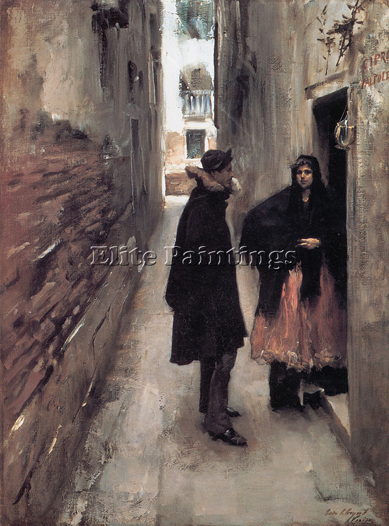 JOHN SINGER SARGENT STREET IN VENICE ARTIST PAINTING REPRODUCTION HANDMADE OIL