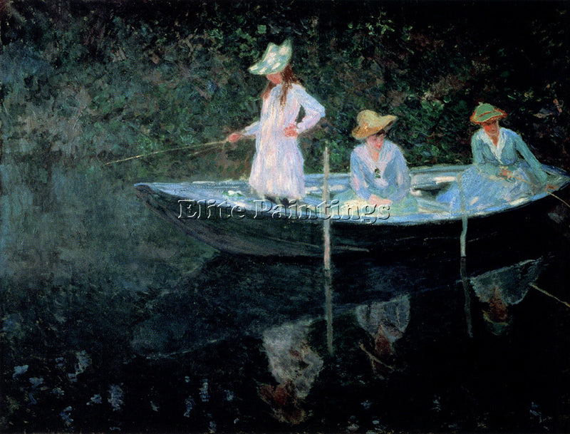 CLAUDE MONET IN THE ROWING BOAT 1887 ARTIST PAINTING REPRODUCTION HANDMADE OIL