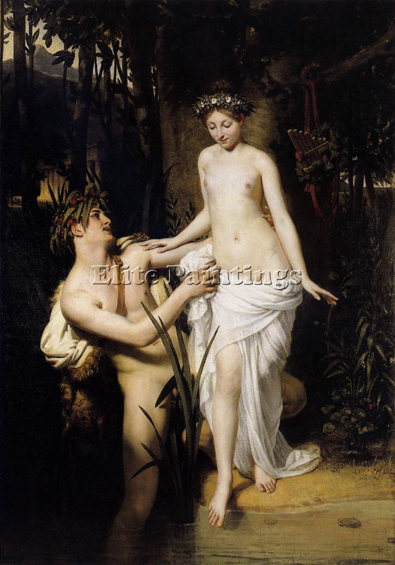 FRENCH COURT JOSEPH DESIRE YOUNG GIRL AT THE SCAMANDER RIVER ARTIST PAINTING OIL