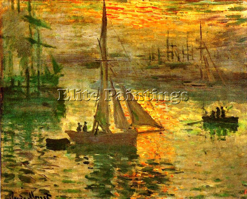 CLAUDE MONET SUNRISE ARTIST PAINTING REPRODUCTION HANDMADE OIL CANVAS REPRO WALL
