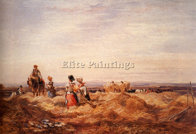 DAVID COX IN THE HAYFIELD ARTIST PAINTING REPRODUCTION HANDMADE OIL CANVAS REPRO