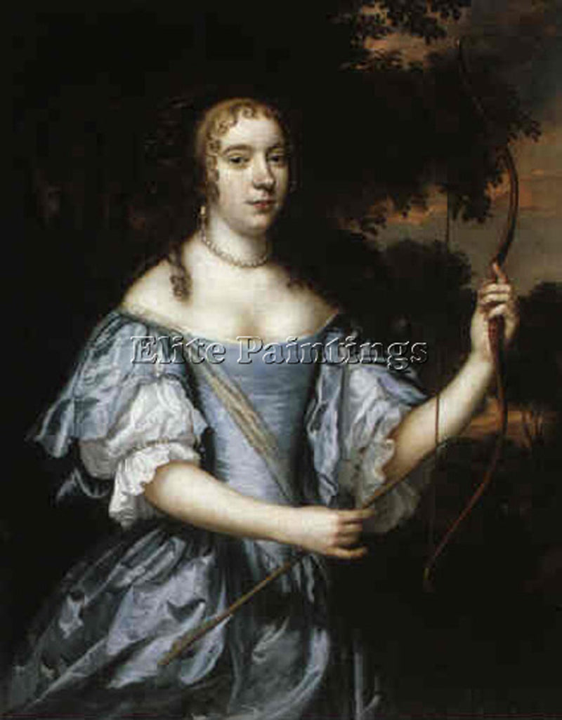 JAN MYTENS PORTRAIT OF A YOUNG LADY AS DIANA ARTIST PAINTING HANDMADE OIL CANVAS