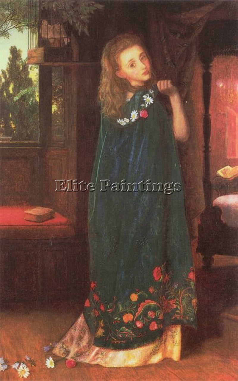 ARTHUR HUGHES GOOD NIGHT LATER VERSION ARTIST PAINTING REPRODUCTION HANDMADE OIL