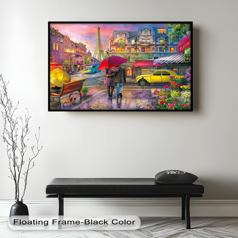 Raining in Paris – Romantic Cityscape Oil Painting
