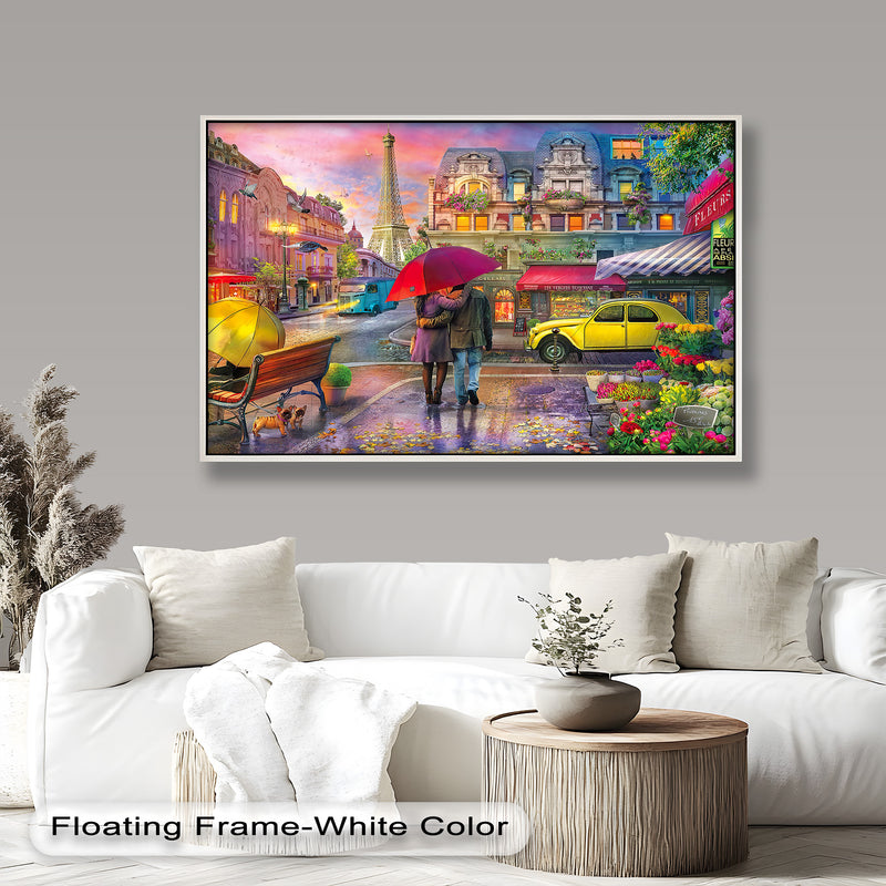 Raining in Paris – Romantic Cityscape Oil Painting