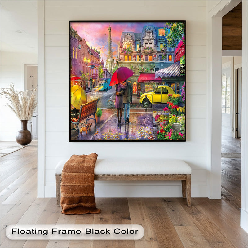 Raining in Paris – Romantic Cityscape Oil Painting