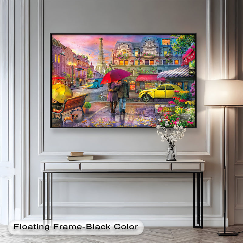 Raining in Paris – Romantic Cityscape Oil Painting