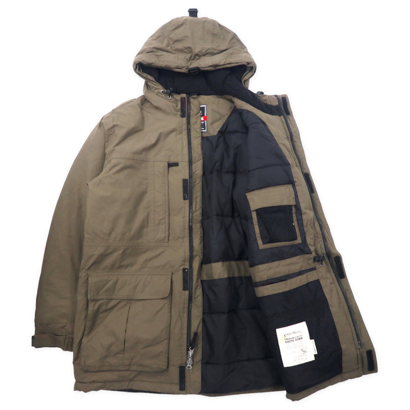 Eddie Bauer ウェザーエッジ プレミアム グース ダウンジャケット 650フィルパワー M カーキ ナイロン WEATHER EDGE