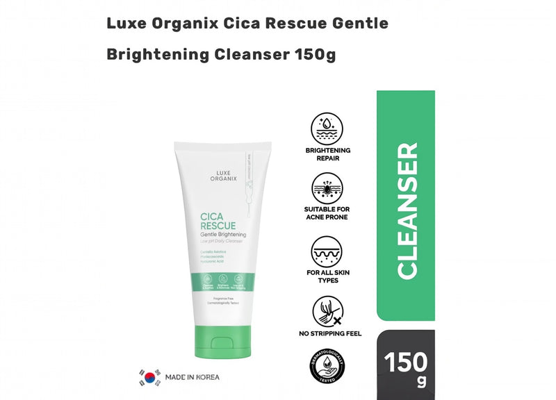 LUXE ORGANIX Cica Rescue Gentle Brightening Low pH Daily Cleanser 150ml