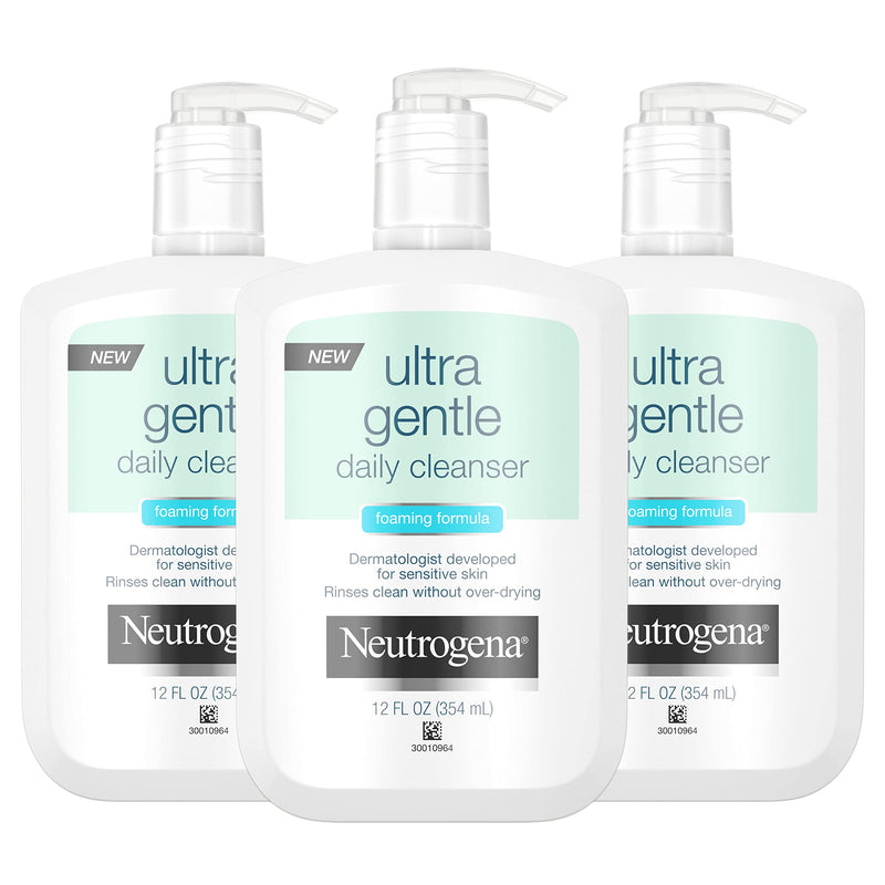 Neutrogena Ultra Gentle Foaming Facial Cleanser, Hydrating Face Wash for Sensitive Skin, Gently Cleanses Face Without Over Drying, Oil-Free, Soap-Free, 5.8 fl. oz