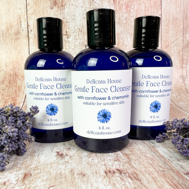 Gentle Face Cleanser with Chamomile & Cornflower - Sensitive Skin Facial Wash - Gentle Skin Cleanser - Sensitive Skin Cleanser