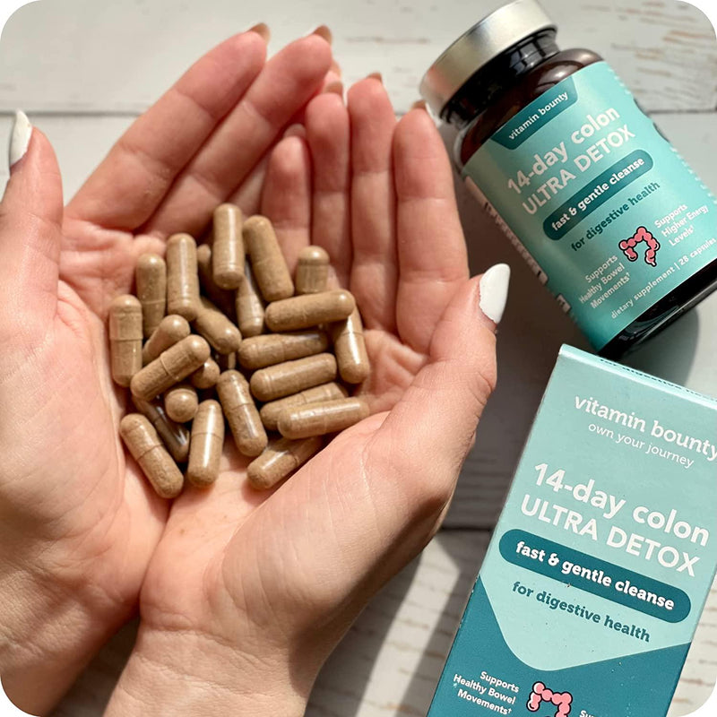 Colon Cleanse - 14 Day Gentle Cleanse, Premium Quality Colon Cleanser to Support Gut Health and Natural Bowel Movements - Vitamin Bounty
