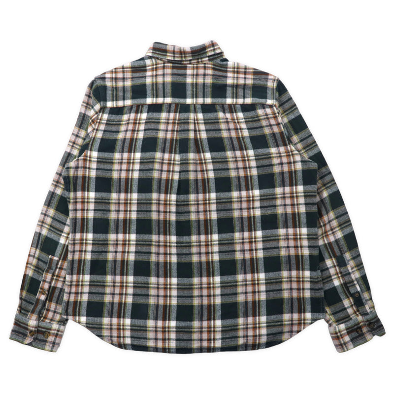 Eddie Bauer フランネル ボタンダウンシャツ L グリーン コットン