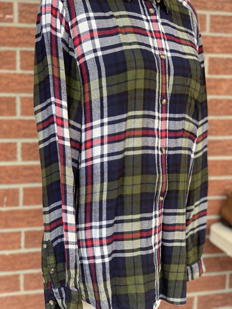 American Eagle boyfriend fit plaid button up L