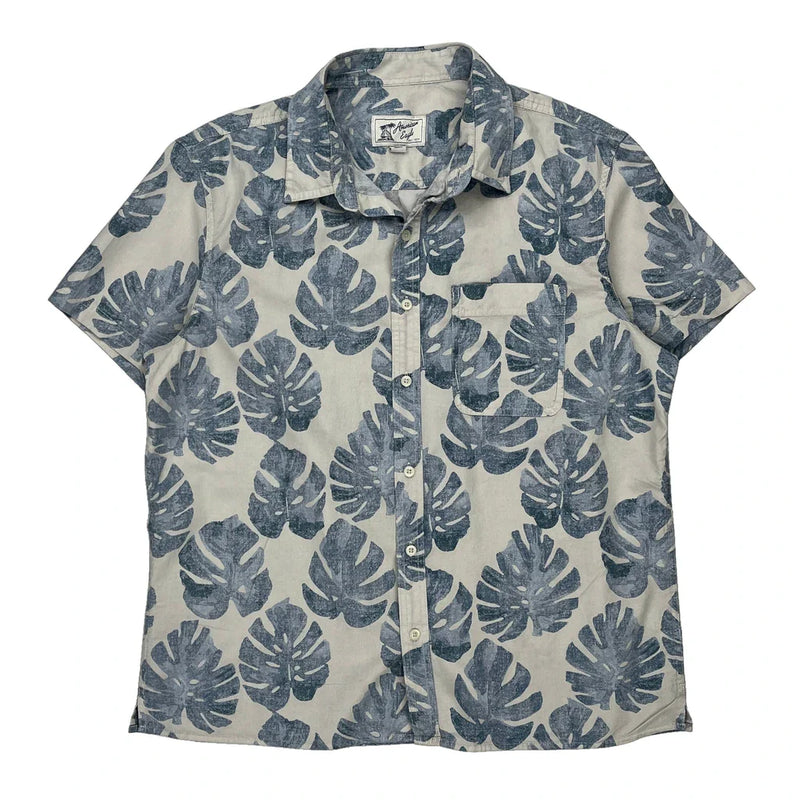 American Eagle Hawaiian Shirt - Large Blue Cotton