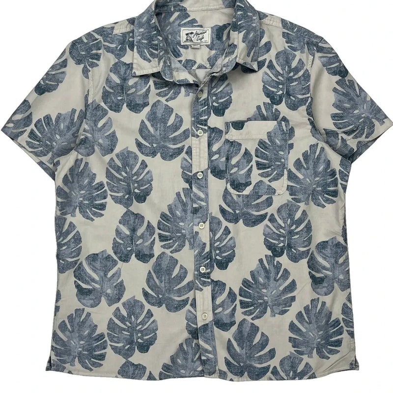 American Eagle Hawaiian Shirt - Large Blue Cotton