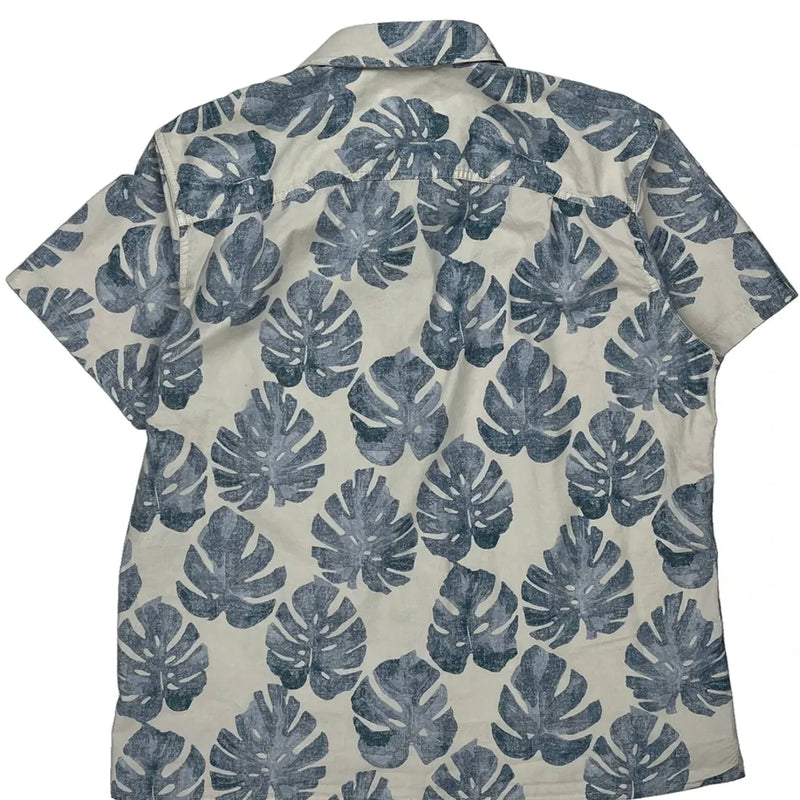 American Eagle Hawaiian Shirt - Large Blue Cotton