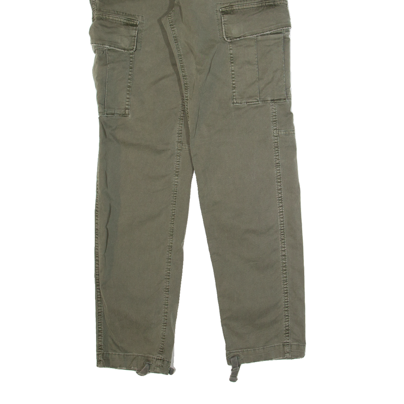AMERICAN EAGLE Cargo Mens Trousers Green Slim Tapered W28 L28