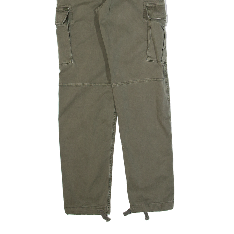 AMERICAN EAGLE Cargo Mens Trousers Green Slim Tapered W28 L28