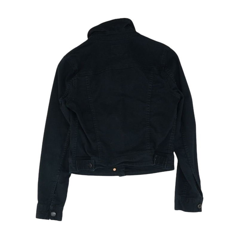 Black Solid Denim Jacket