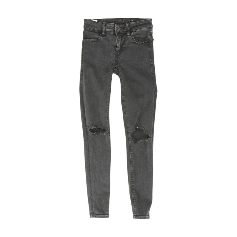 Black Solid Skinny Leg Jeans