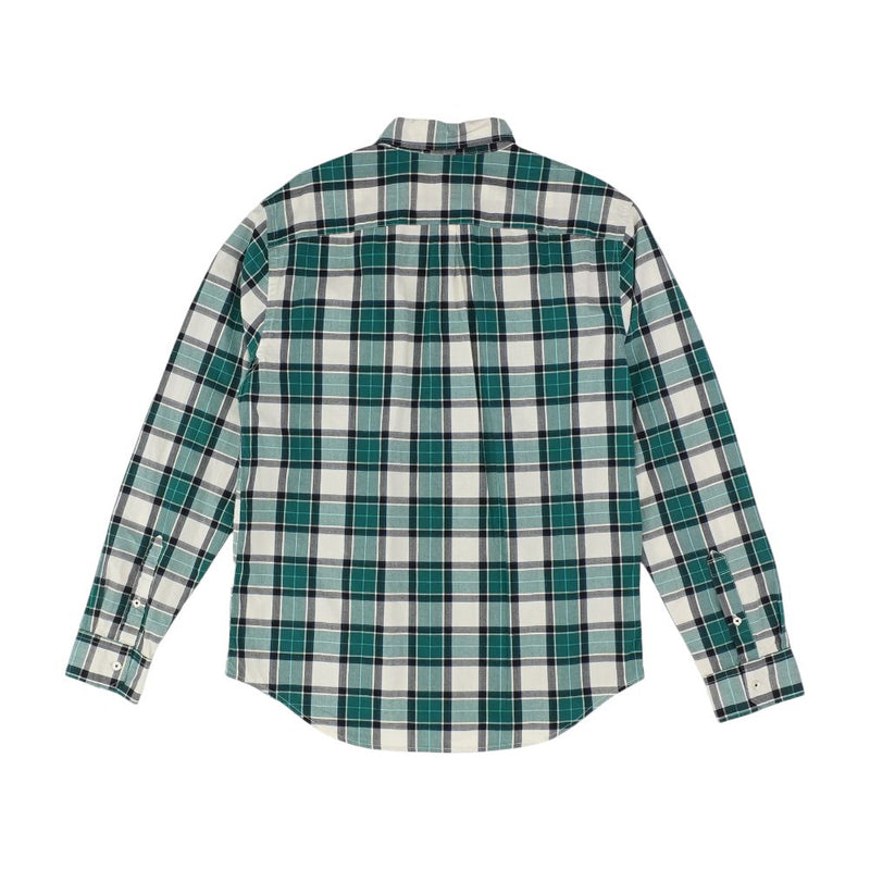Green Plaid Long Sleeve Button Down
