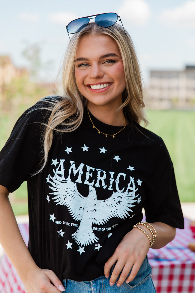 American Eagle Black Graphic Tee