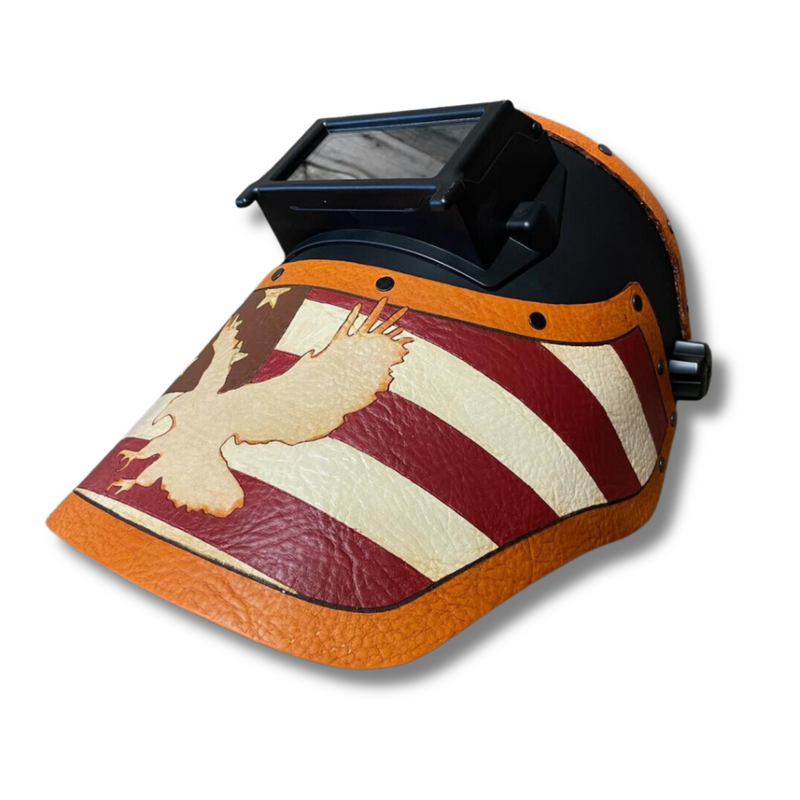 Outlaw Leather - Welding Hood - USA Flag W/ American Eagle