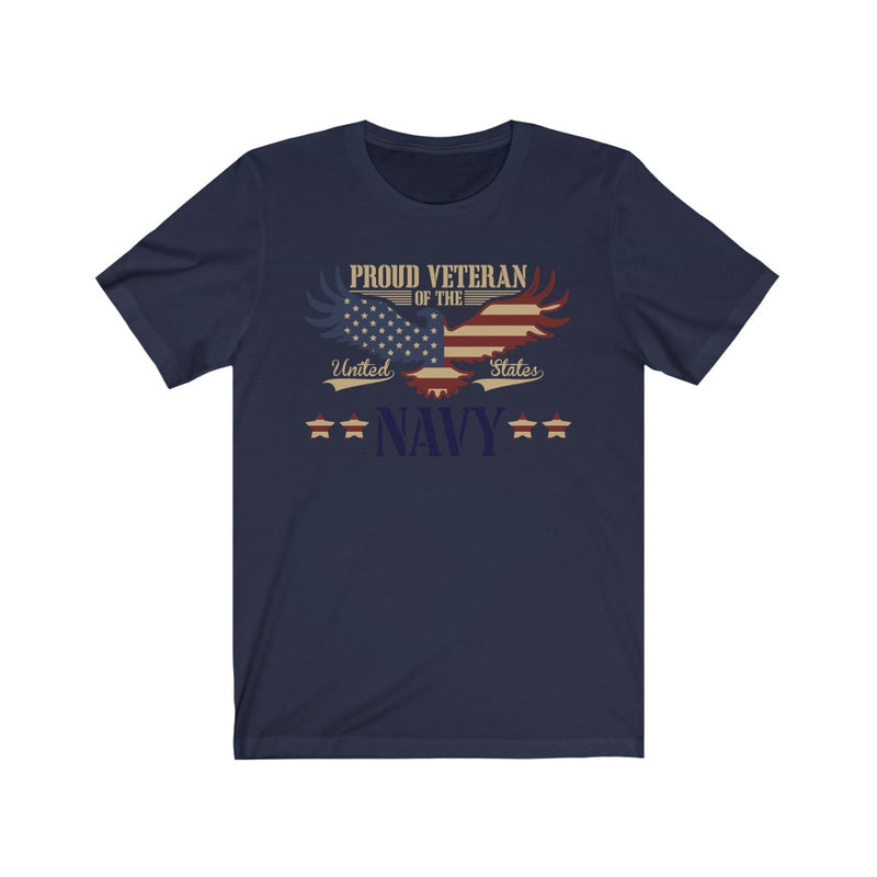 US Veteran Proud Navy Gold American Eagle T-Shirt