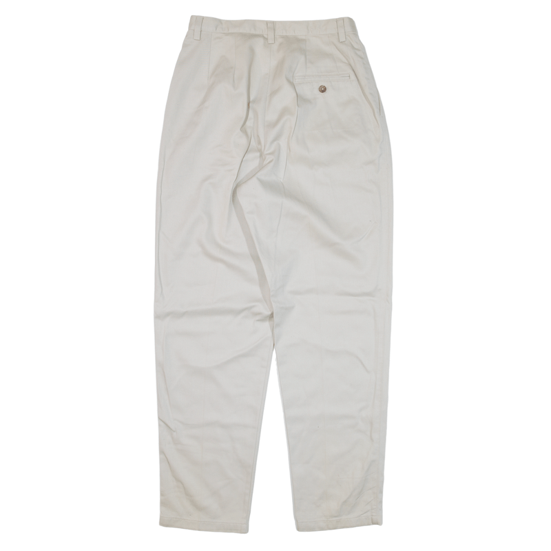 EDDIE BAUER Pleated Trousers Beige Regular Tapered Womens W28 L30