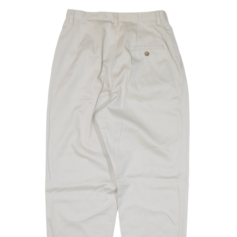 EDDIE BAUER Pleated Trousers Beige Regular Tapered Womens W28 L30
