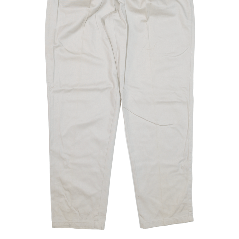 EDDIE BAUER Pleated Trousers Beige Regular Tapered Womens W28 L30