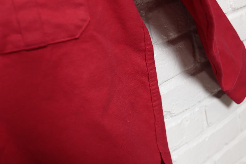 80s Vintage Eddie Bauer Red Flannel Button Down Shirt Size XL