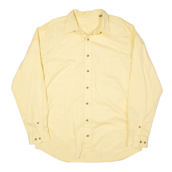EDDIE BAUER Tall Plain Shirt Yellow Long Sleeve Mens L