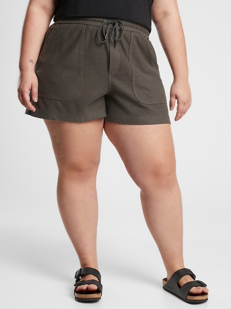 Athleta Cypress Green Elastic Waist Stretchy Farallon Shorts