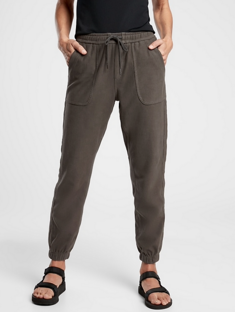 Athleta Cypress Green Elastic Waist Farallon Jogger Pants