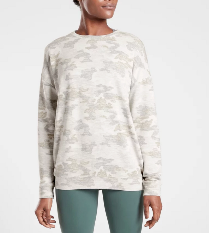 Athleta Camo Pure Luxe Printed Sweatshirt