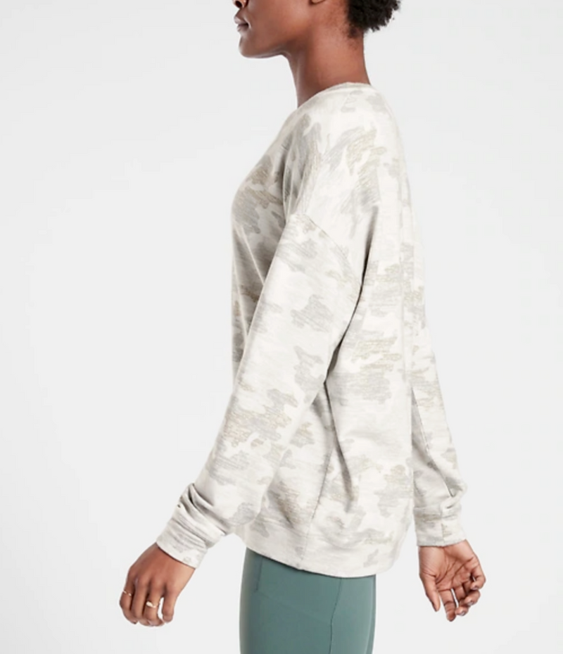 Athleta Camo Pure Luxe Printed Sweatshirt