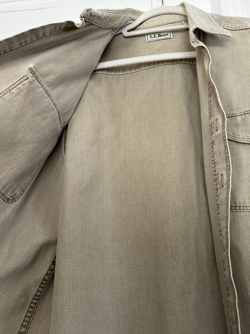 Vintage LL Bean tan shirt jacket Shacket tan Medium USA