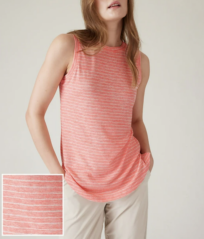 Athleta Breezy Stripe Sunset Glow Sleeveless Breezy Top Tank