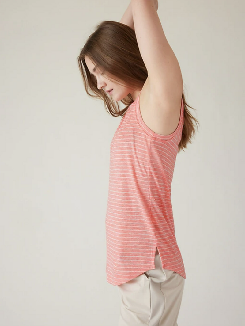 Athleta Breezy Stripe Sunset Glow Sleeveless Breezy Top Tank