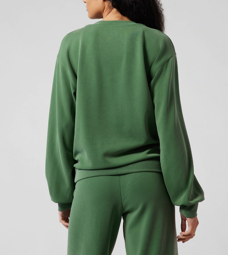 Athleta Green V-Neck UPF 50+ Seasoft Willow Sweatshirt