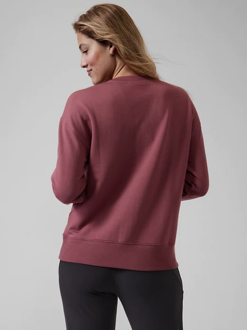 Athleta Tawny Rose Long Sleeve Balance Henley Sweatshirt